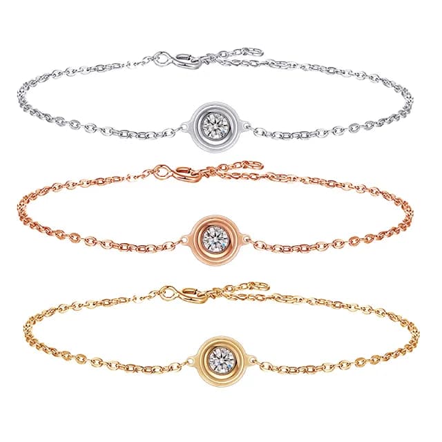 【BRILLMOND JEWELRY】鑽石手鍊 10分 18K金 飛碟三色選(主石10分 全18K金 三色選)