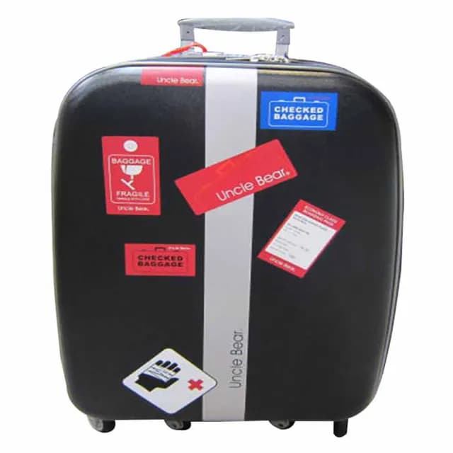 【SNOW.bagshop】熊熊叔叔貼紙25吋行李箱MIT製造三段鋁合金拉桿附活動國際海關鎖固定保護