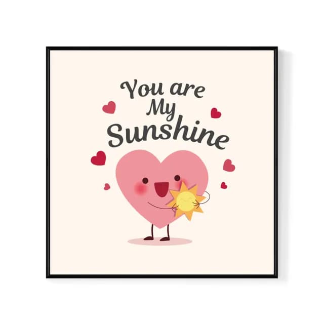 【菠蘿選畫所】You are My Sunshine-25x25cm(可愛情人節掛畫/送禮佈置/情人節禮物)
