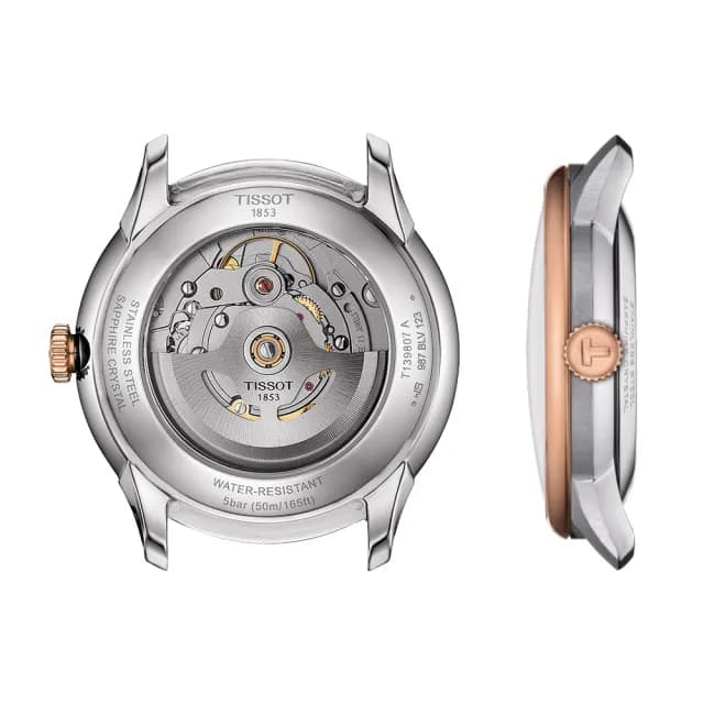 【TISSOT 天梭 官方授權】杜魯爾系列 80小時動力儲存機械腕錶-39mm/半金 情人節 禮物(T1398072203800)