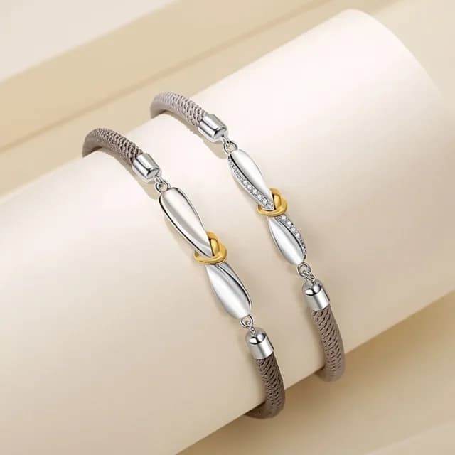 【巴黎精品】現貨秒發 925純銀手鍊情侶手繩(莫比烏斯環心形生日情人節禮物男女飾品2款v1ar76)