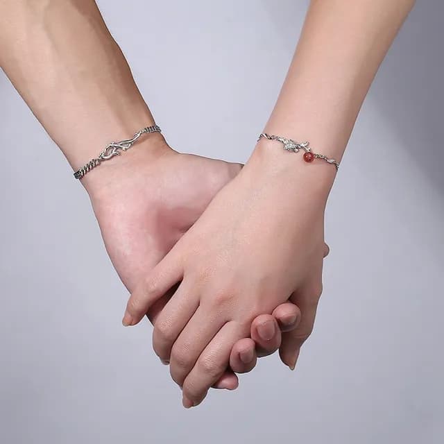 【巴黎精品】現貨+預購 925純銀手鍊情侶對鍊(荊棘玫瑰草莓晶生日情人節禮物男女飾品2款v1ar95)