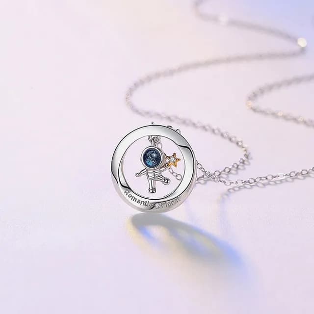 【巴黎精品】現貨+預購 925純銀項鍊情侶對鍊(月光石摘星摘月生日情人節禮物男女飾品2款v1ar62)