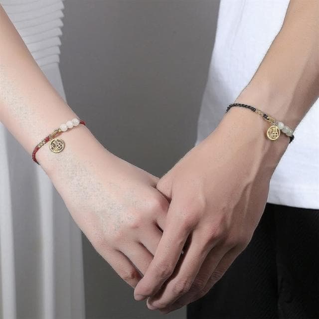 【巴黎精品】現貨+預購 925純銀手鍊和闐玉手繩(福牌串珠情侶生日情人節禮物女飾品2款v1ar11)