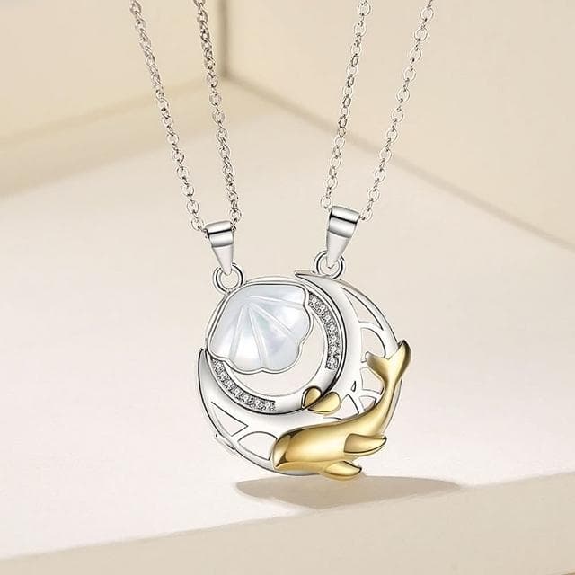 【巴黎精品】現貨+預購 925純銀項鍊情侶對鍊(今生有你鯨魚貝殼生日情人節禮物男女飾品2款v1ar37)