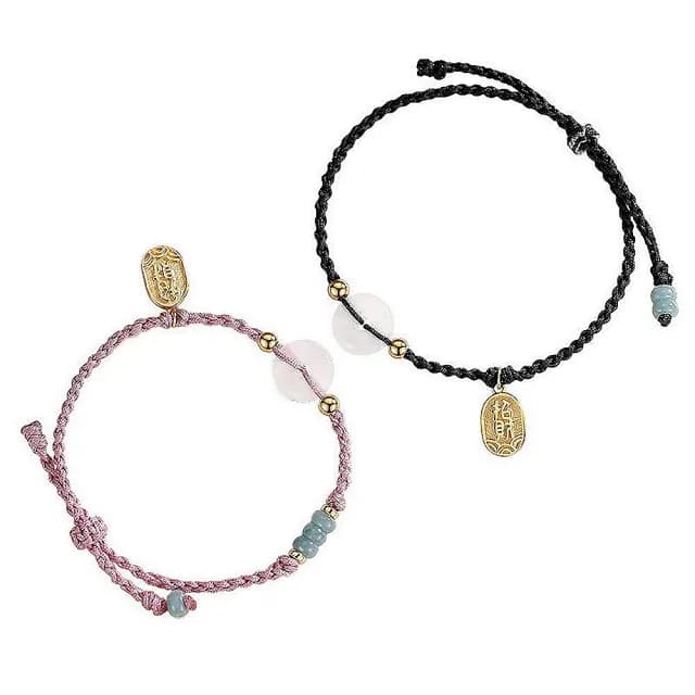 【巴黎精品】現貨秒發 925純銀手鍊情侶手繩(平安扣招財手編生日情人節禮物男女飾品2款v1ar7)