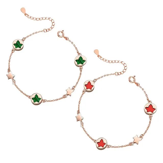 【巴黎精品】現貨+預購 925純銀手鍊孔雀石手鏈(常青藤楓葉星星生日情人節禮物女飾品2色v1ar120)