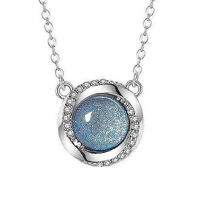 【巴黎精品】現貨+預購 925純銀項鍊琉璃吊墜(海洋之心生日情人節禮物女飾品v1ar6)