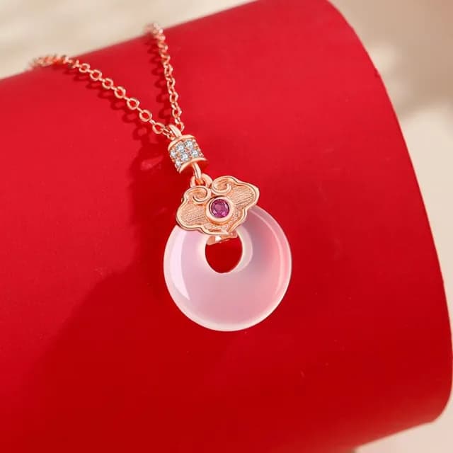 【巴黎精品】現貨+預購 925純銀項鍊和闐玉吊墜(如意平安扣鋯石生日情人節禮物女飾品v1ar50)