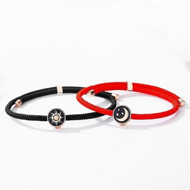 【米蘭精品】現貨+預購 925純銀手鍊情侶對鍊(日月雕刻可調繩生日情人節聖誕節交換禮物男女飾品74dv39)