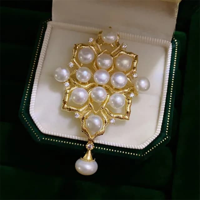 【巴黎精品】現貨+預購 珍珠胸針方牌別針(復古宮廷風微鑲鋯石生日情人節禮物女飾品a1ah36)