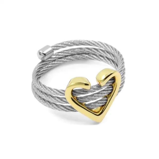 【CHARRIOL 夏利豪】Silver Ring with23K yellow gold plating 鋼索戒指 新年 禮物 推薦(02-124-1263-1)