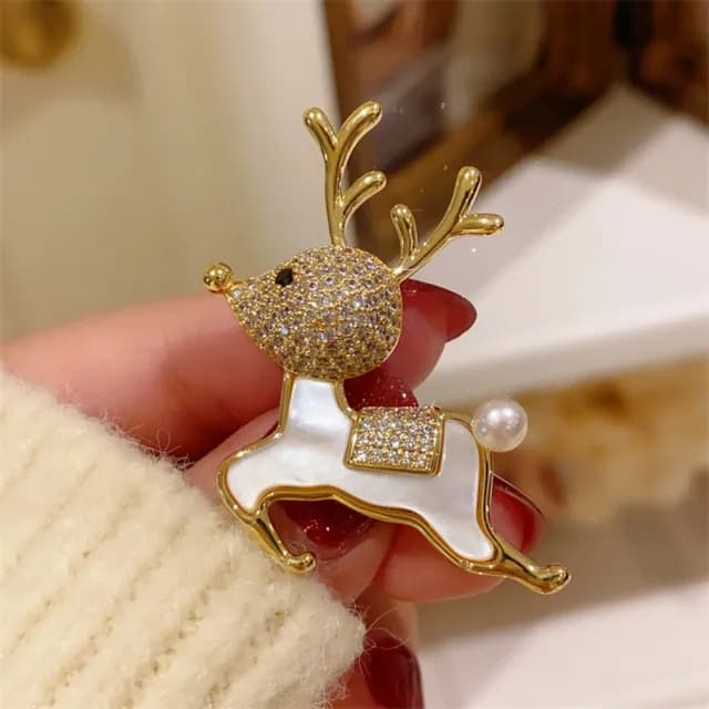 【巴黎精品】現貨+預購 鋯石胸針小鹿別針(聖誕馴鹿貝殼可愛生日情人節禮物女飾品a1ah99)