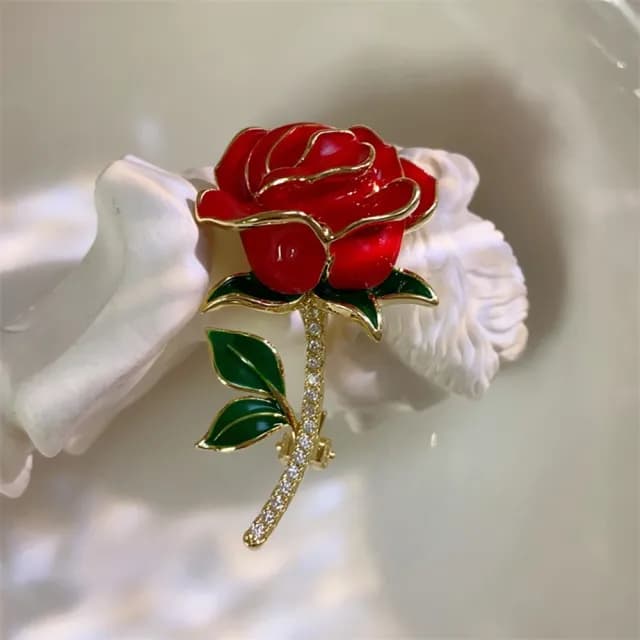 【巴黎精品】現貨+預購 鋯石胸針玫瑰別針(滴油紅薔薇優雅復古生日情人節禮物女飾品a1ah93)
