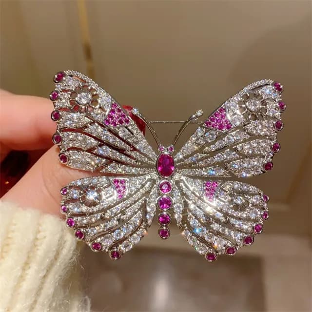 【巴黎精品】現貨+預購 鋯石胸針蝴蝶別針(滿鑽翩翩起舞輕奢生日情人節禮物女飾品2色a1ah46)
