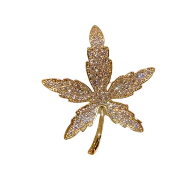 【巴黎精品】現貨+預購 鋯石胸針楓葉別針(精緻拋光滿鑽葉子生日情人節禮物男女飾品a1ah68)