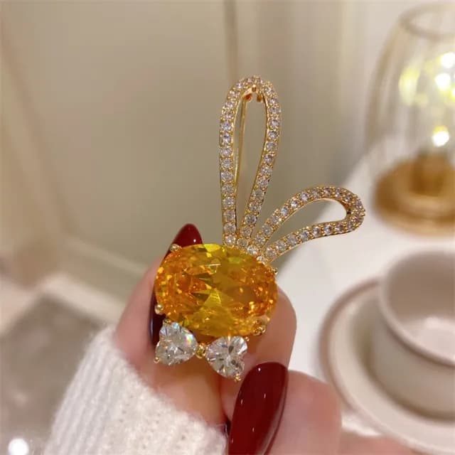 【巴黎精品】現貨+預購 鋯石胸針兔子別針(水晶蝴蝶結鏤空兔耳生日情人節禮物女飾品a1ah45)