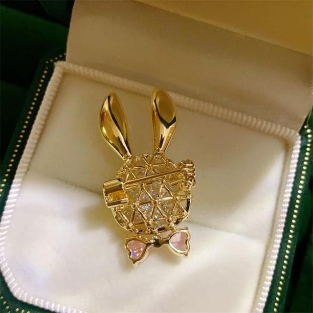 【巴黎精品】現貨+預購 鋯石胸針兔子別針(粉色蝴蝶結珍珠領結生日情人節禮物女飾品a1ah86)