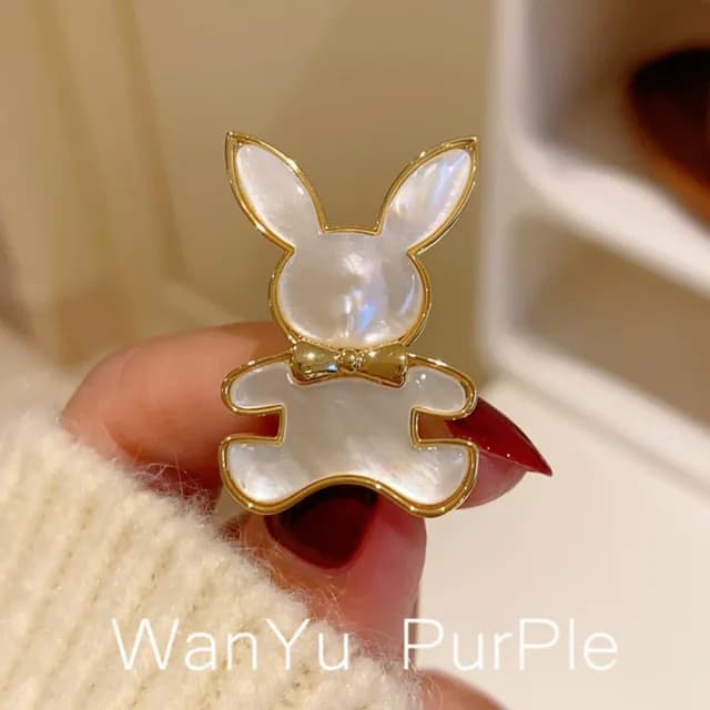 【巴黎精品】現貨+預購 珍珠胸針兔子別針(可愛天然貝殼生肖生日情人節禮物女飾品a1ah3)