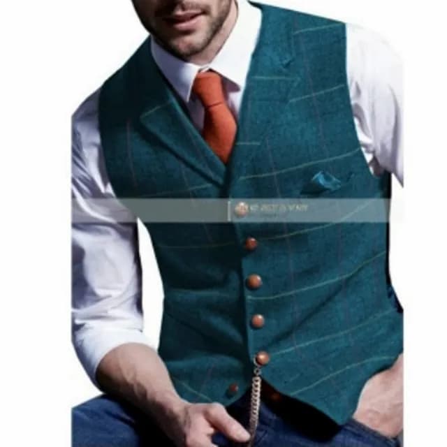 【巴黎精品】父親節禮物 西裝背心西服馬甲(復古格紋翻領英倫風男外套6色a1ad18)