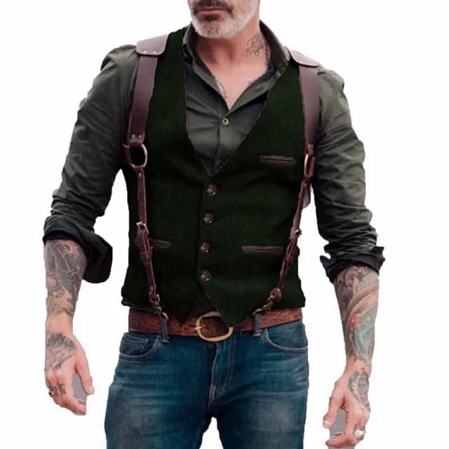 【巴黎精品】父親節禮物 西裝背心西服馬甲(復古修身V領短款男外套11色a1ad17)