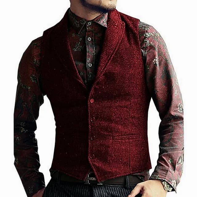 【巴黎精品】父親節禮物 西裝背心西服馬甲(純色復古修身翻領男外套11色a1ad24)