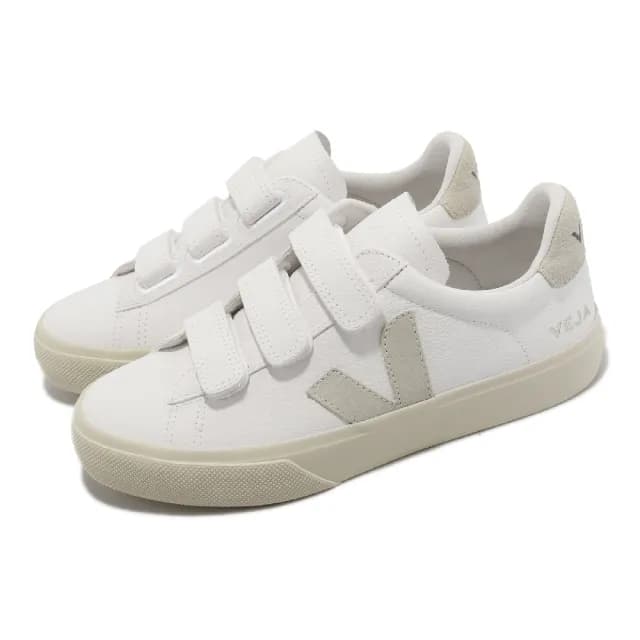 【VEJA】休閒鞋 Recife Logo Chromefree Leather 女鞋 白 灰 魔鬼氈 小白鞋(RC0502919A)
