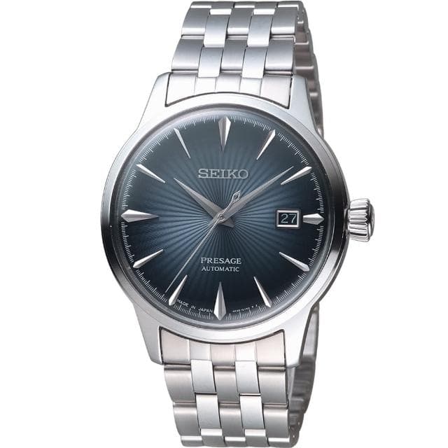 【SEIKO 精工】Presage  BlueShark藍雞尾酒機械錶 指針錶 手錶 禮物 畢業(4R35-01T0A/SRPB41J1)