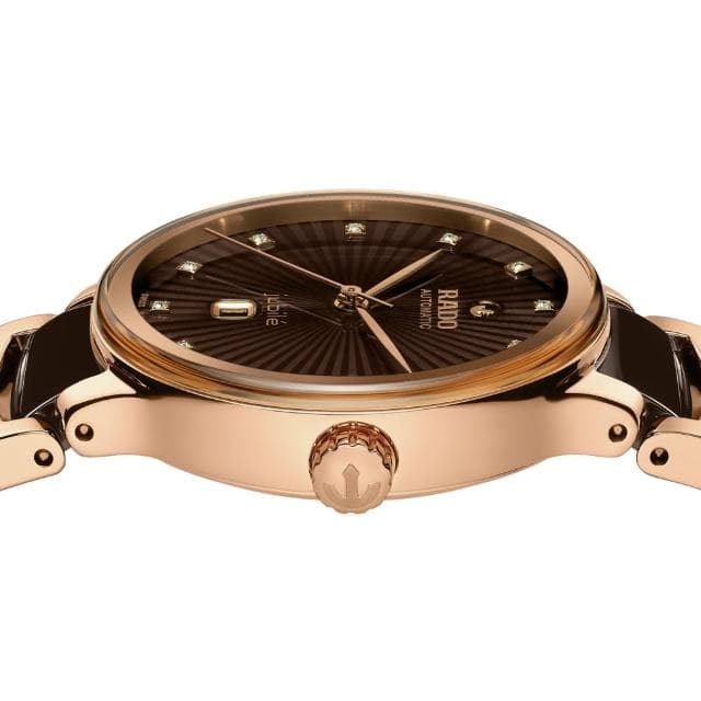 【Rado 雷達表】R02 Centrix晶萃真鑽自動機械腕錶-可可色陶瓷送禮推薦(R30019732)