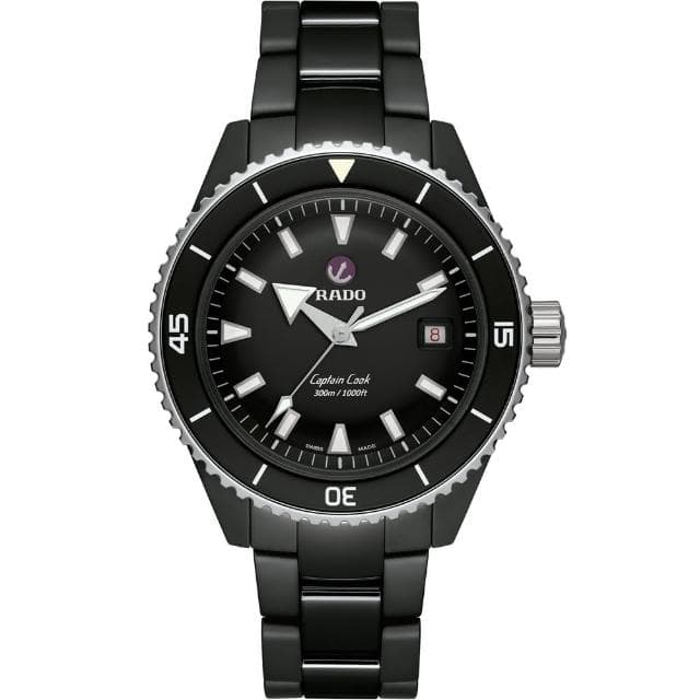 【Rado 雷達表】庫克船長 高科技陶瓷300米潛水機械腕錶-R02送禮推薦(R32129152)