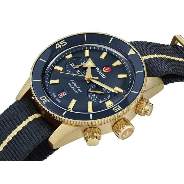 【Rado 雷達表】R02 庫克船長 系列 青銅 300米潛水計時腕錶送禮推薦(R32146208)