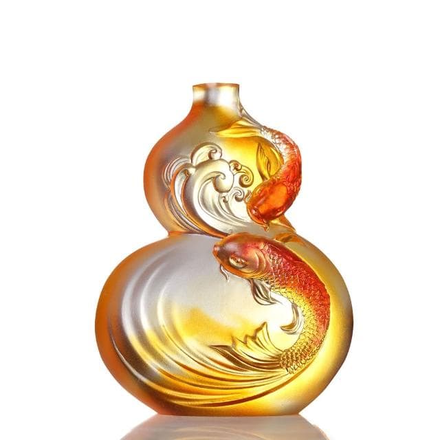 【琉璃工房LIVING】源源共遊 雙魚共融 福祿天下(企業贈禮/退休禮物/喬遷禮物/升官禮物/結婚禮物/酒器/酒杯)