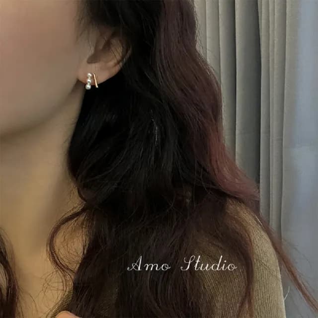 【TWINKLE】耳環 925銀法式輕奢溫柔珠珠耳環#TW0028(S925 2色 玫瑰金/金色)