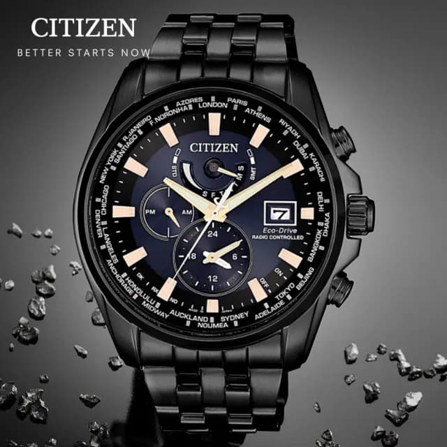 【CITIZEN 星辰】GENTS系列 電波對時 萬年曆 光動能腕錶 畢業禮物 送禮 推薦(AT9039-51L)