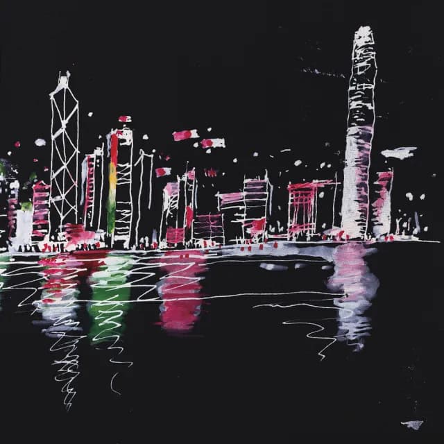 【日本 VisualSonic】看見你的聲音 藍牙畫布音箱-Victoria Harbour II(掛畫喇叭)
