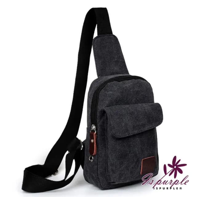 【iSPurple】情人節禮物 七夕 水洗帆布＊休閒男性斜垮單肩包(2色可選)