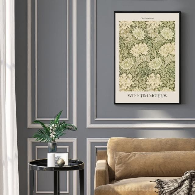 【菠蘿選畫所】William Morris 菊花 - 30x40cm(復古花卉圖騰掛畫/臥室裝飾畫/開店送禮)