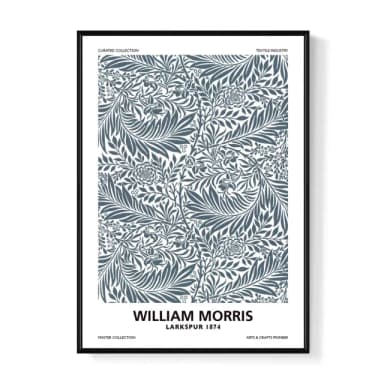 【菠蘿選畫所】William Morris 飛燕草-70x100cm(復古花卉圖騰掛畫/臥室裝飾畫/開店送禮)