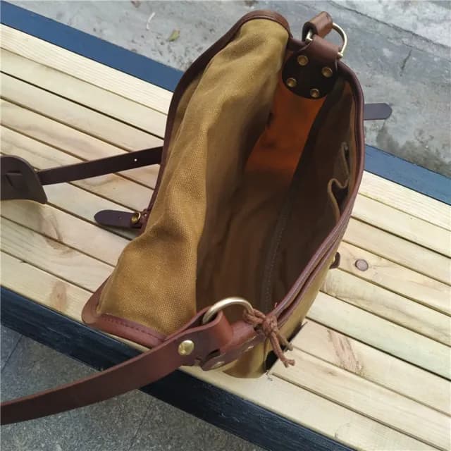 【巴黎精品】父親節禮物 側背包帆布肩背包(復古休閒防潑帆布男女包包2色v1ac34)