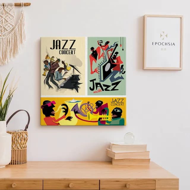 【日本 VisualSonic】看見你的聲音 藍牙畫布音箱-Jazz Concert(掛畫喇叭)