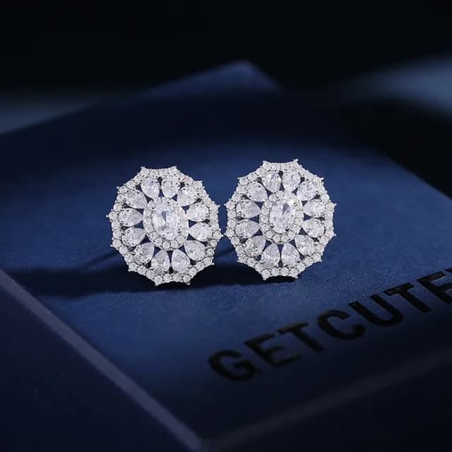 【巴黎精品】現貨+預購 鋯石耳環925純銀耳針(簡約圓形輕奢生日母親節禮物女飾品6色p1bk57)