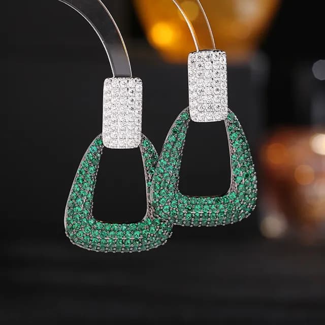 【巴黎精品】現貨+預購 鋯石耳環925純銀耳針(方形幾何誇張生日母親節禮物女飾品3色p1bk9)