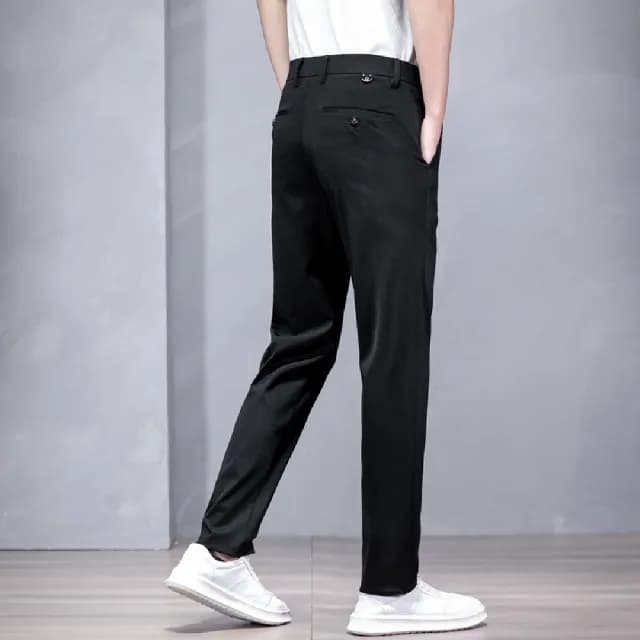 【米蘭精品】現貨+預購 休閒褲長褲(錦綸高彈休閒男士直筒男褲子父親節禮物2色74er13)