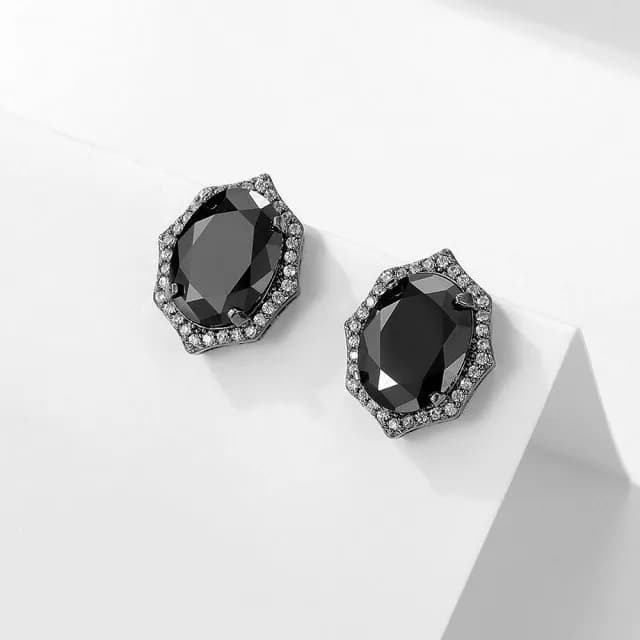 【巴黎精品】現貨+預購 鋯石耳環925純銀耳針(法式復古橢圓形生日母親節禮物女飾品5色p1bk65)