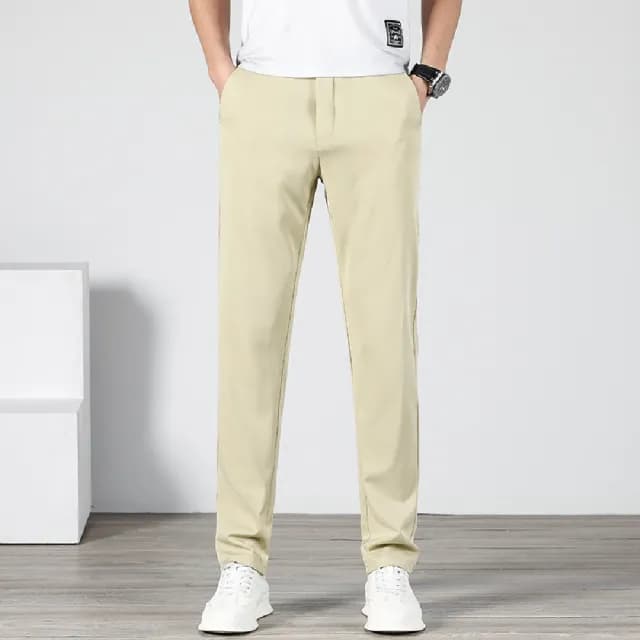 【米蘭精品】現貨+預購 休閒褲長褲(抗皺修身彈力百搭男褲子父親節禮物3色74er40)