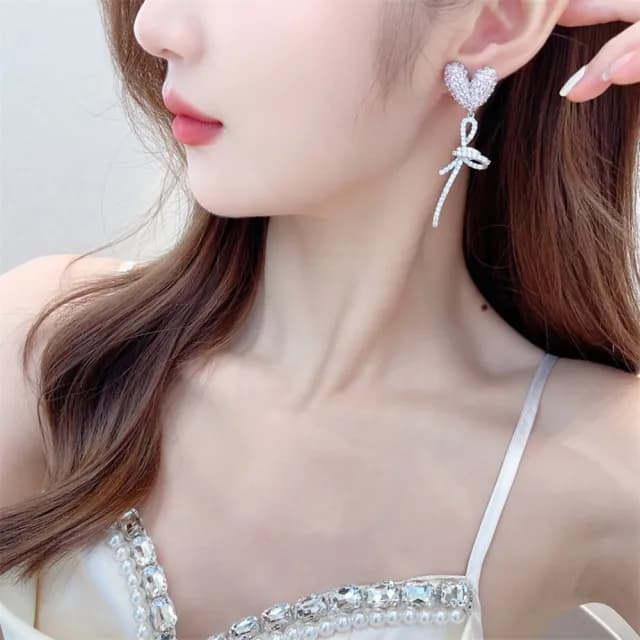 【巴黎精品】現貨+預購 鋯石耳環925純銀耳針(粉色愛心氣球生日母親節禮物女飾品2色p1bk5)