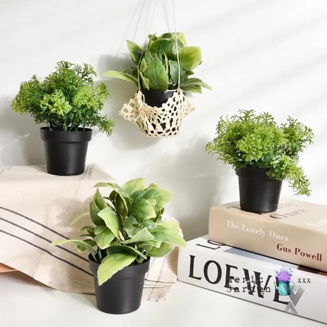 【Meric Garden】創意北歐仿真療癒小綠植盆栽/桌面裝飾擺設_2款一組(假綠植物 療癒小物 假花盆栽)