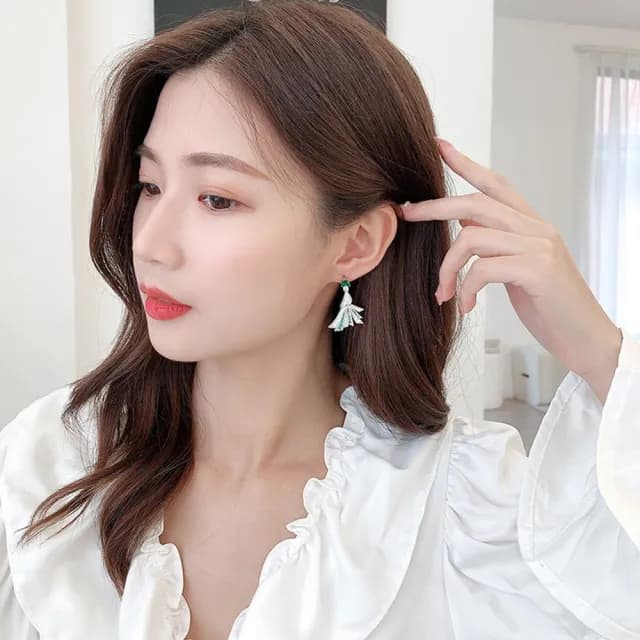 【巴黎精品】現貨+預購 鋯石耳環925純銀耳針(扇形個性復古生日母親節禮物女飾品p1bk46)