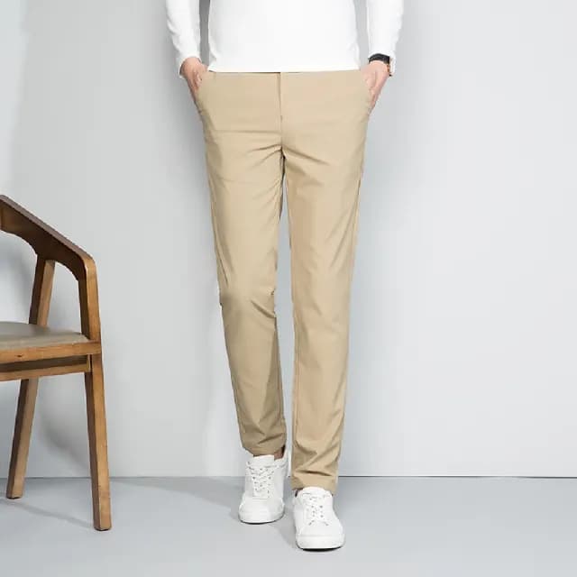 【米蘭精品】現貨+預購 休閒褲長褲(百搭純色直筒修身男褲子父親節禮物4色74er45)
