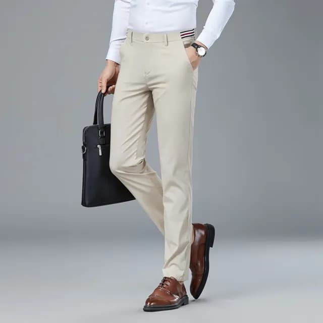 【米蘭精品】現貨+預購 休閒褲長褲(彈力男士休閒修身薄款男褲子父親節禮物3色74er16)